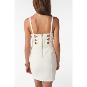 Sparkle & Fade White Cutout Body Con Dress